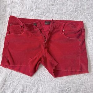MOTHER brand RED corduroy shorts